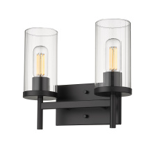 Golden Canada 7011-BA2 BLK-CLR - Golden Lighting Winslett 2-light Vanity in Matte Black